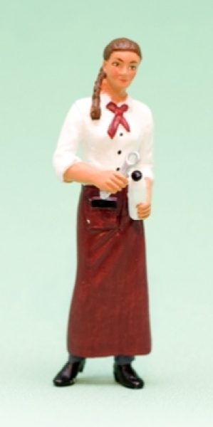 Waitress with red apron. Metal, hand painted Item No. 500027